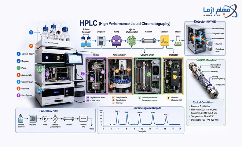 دستگاه آنالیز HPLC و بررسی آنالیز کروماتوگرافی مایع با کارایی بالا